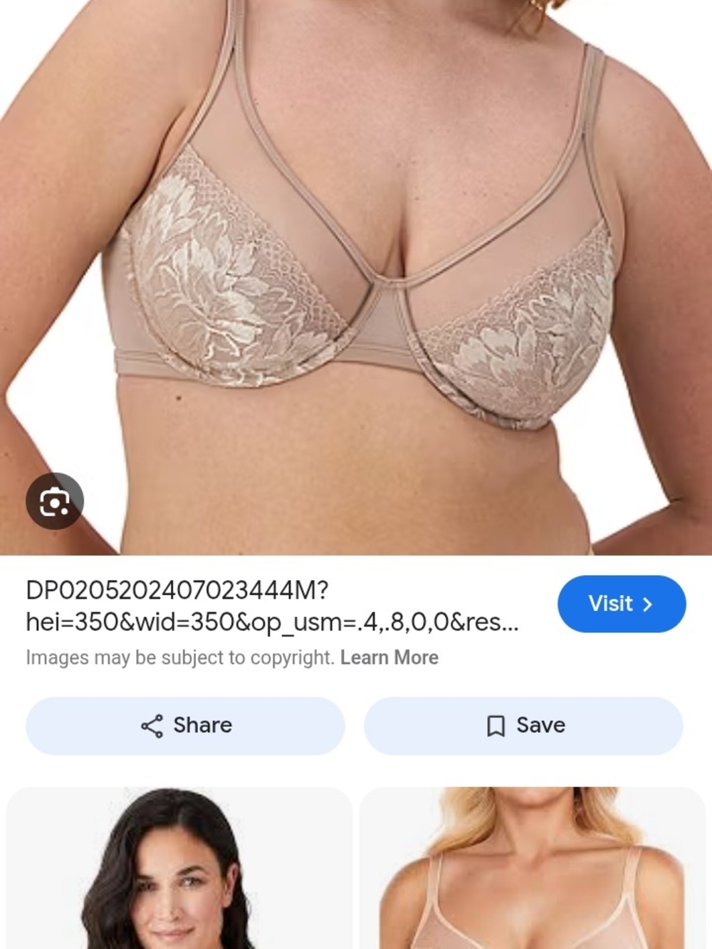 Bali Lace Underwire Bra in Light Beige